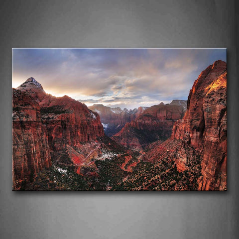 Trees Grow In Canyon Wall Art Painting Pictures Print On Canvas Landscape The Picture For Home Modern Decoration 