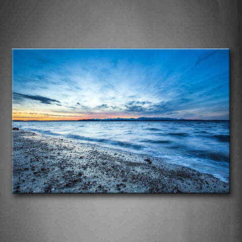 Wide Ocean Small Stones On Beach Wall Art Painting The Picture Print On Canvas Seascape Pictures For Home Decor Decoration Gift 