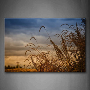 Dry Grass In Front Of Field Wall Art Painting Pictures Print On Canvas Botanical The Picture For Home Modern Decoration 