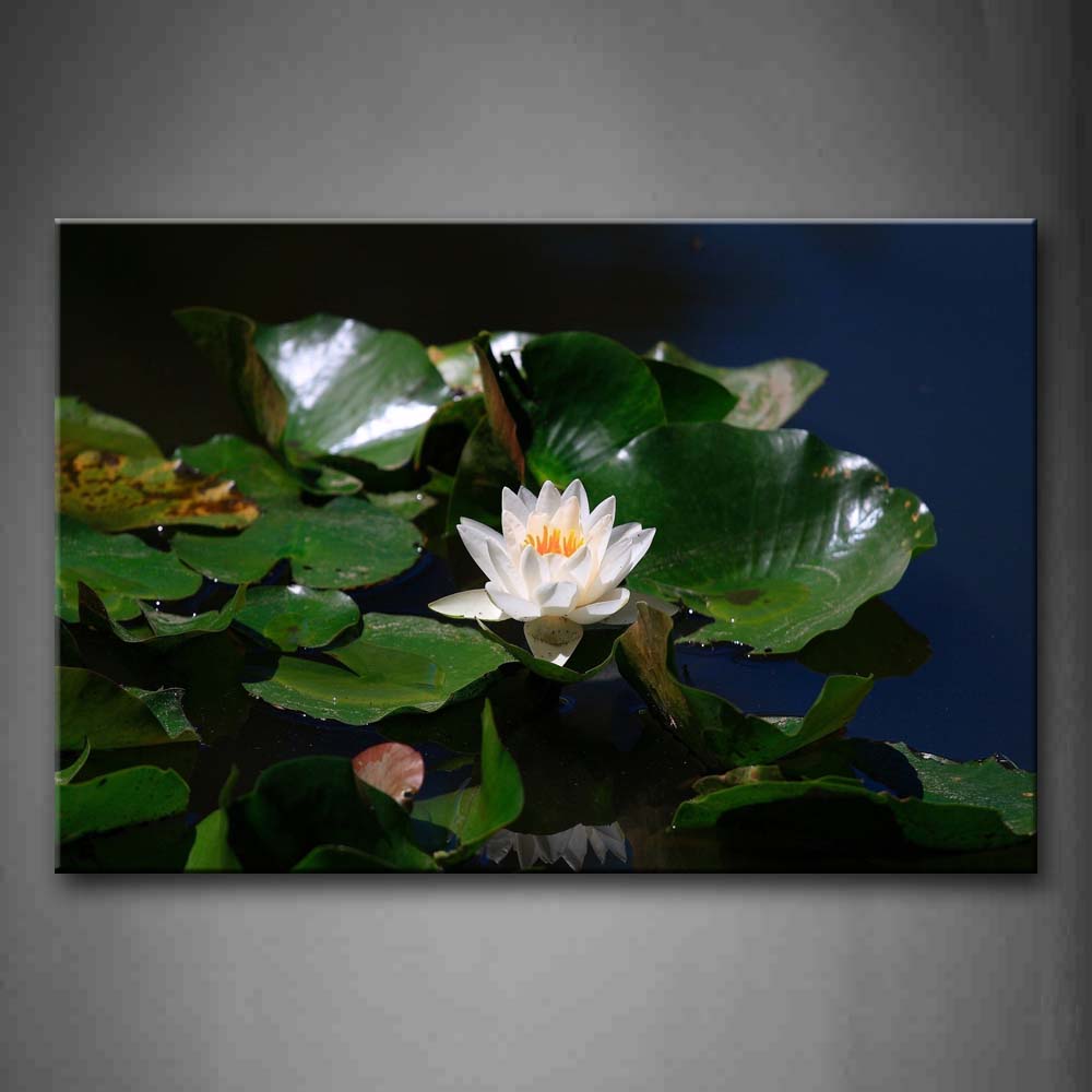 White Lotus With Leafs On Water Wall Art Painting The Picture Print On Canvas Flower Pictures For Home Decor Decoration Gift 