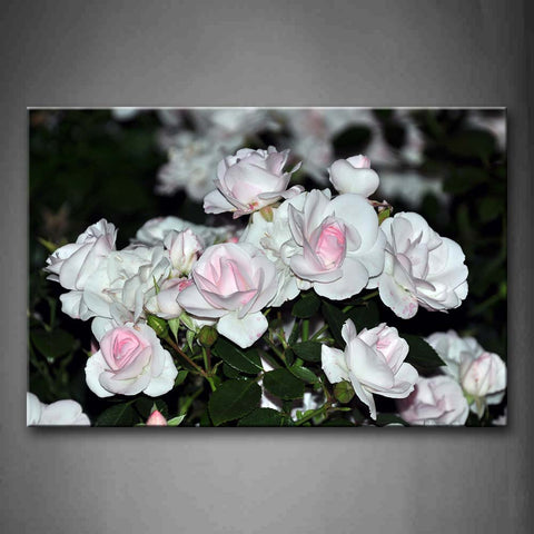 White Roses With Green Leafs  Wall Art Painting The Picture Print On Canvas Flower Pictures For Home Decor Decoration Gift 