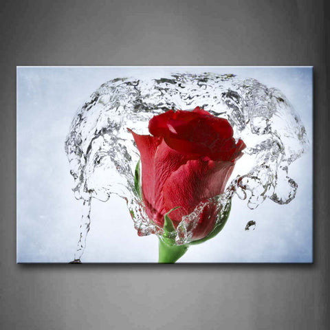 Red Rose Surround By Water Wall Art Painting The Picture Print On Canvas Flower Pictures For Home Decor Decoration Gift 