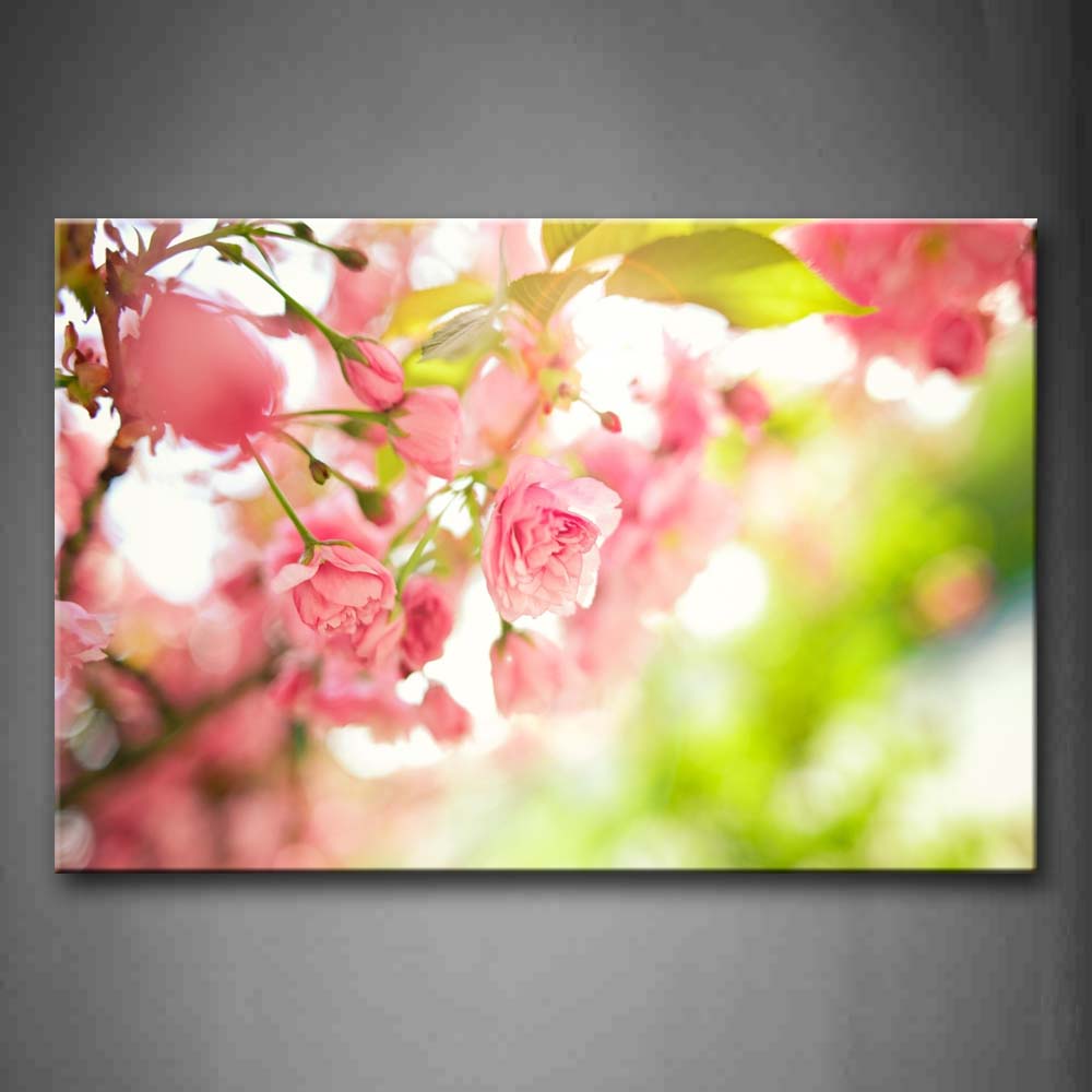 Pink Blossom On Branch Wall Art Painting The Picture Print On Canvas Flower Pictures For Home Decor Decoration Gift 
