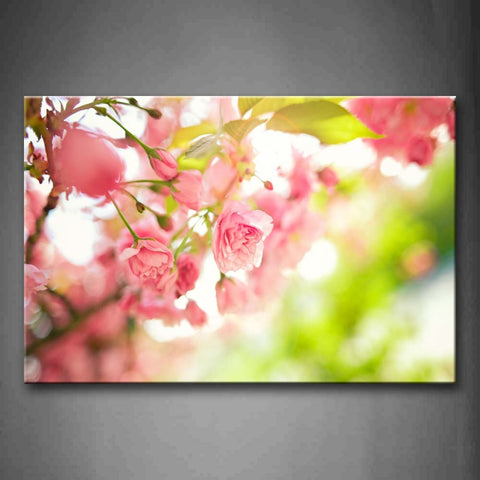 Pink Blossom On Branch Wall Art Painting The Picture Print On Canvas Flower Pictures For Home Decor Decoration Gift 