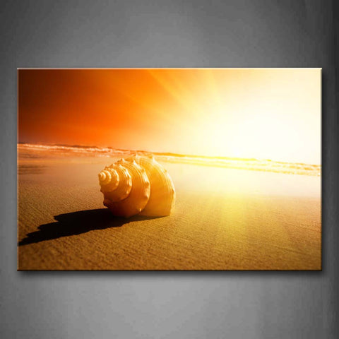 Brown Shell Enjoy Sunbath On The Dusk Of Sealand Wall Art Painting Pictures Print On Canvas Seascape The Picture For Home Modern Decoration 