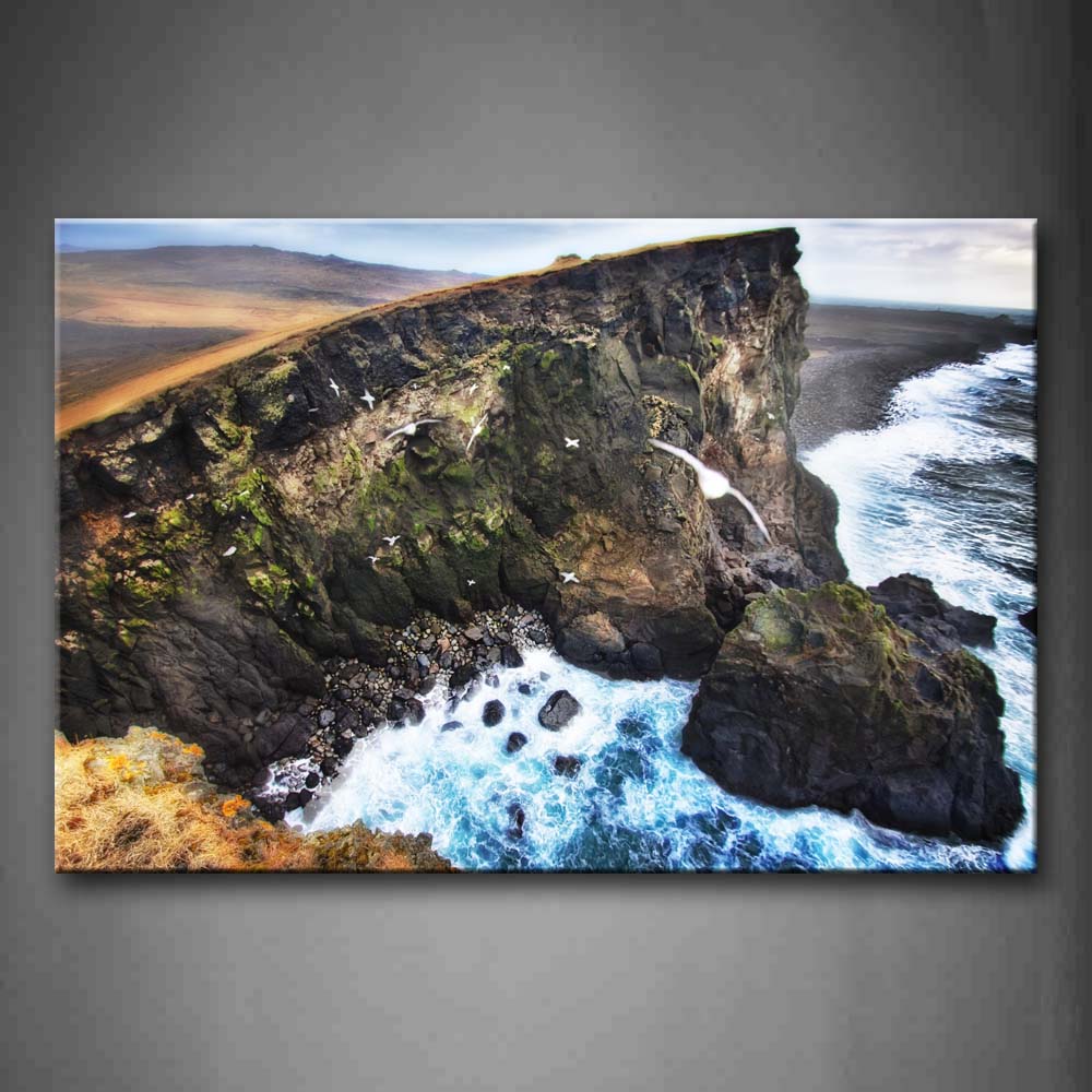 Cliff Beside Sealand Crushed By Waving Wall Art Painting Pictures Print On Canvas Seascape The Picture For Home Modern Decoration 