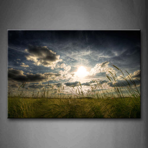 Plants Grown In Field Under The Blue And Cloudy Sky Wall Art Painting The Picture Print On Canvas Botanical Pictures For Home Decor Decoration Gift 