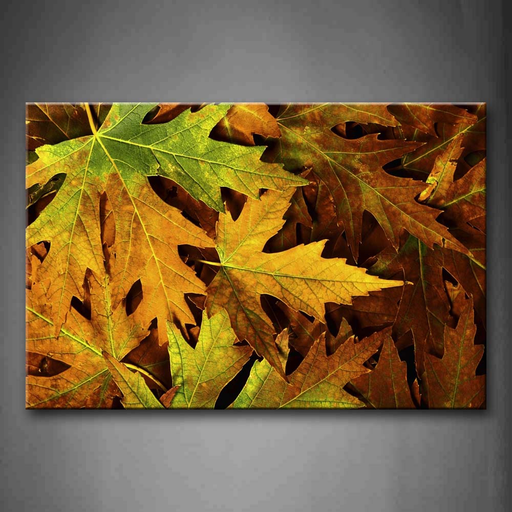 Brown Golden Maples Falling Down On Earth And Cover It  Wall Art Painting The Picture Print On Canvas Botanical Pictures For Home Decor Decoration Gift 