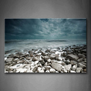 Blue Sea Wave Was Washed Up To Sandbeach Wall Art Painting The Picture Print On Canvas Seascape Pictures For Home Decor Decoration Gift 