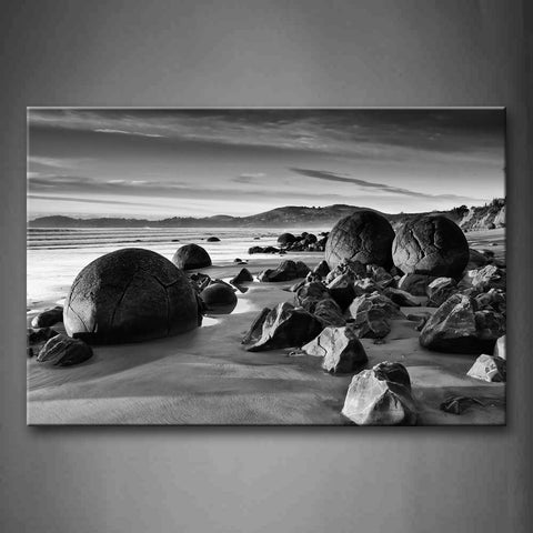 Black And White Lake Cross Through Both Coasts Of Green Bank  Wall Art Painting The Picture Print On Canvas Seascape Pictures For Home Decor Decoration Gift 