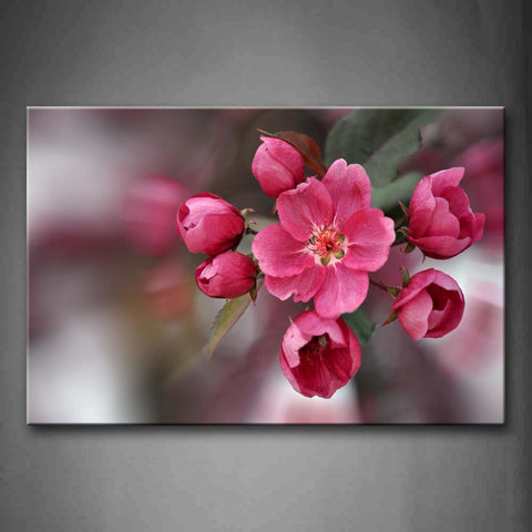 Pink Holes In Couple Of Autum Leaves  Wall Art Painting The Picture Print On Canvas Flower Pictures For Home Decor Decoration Gift 