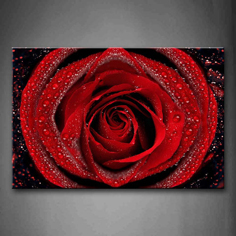 Many Waterdrops On Red Rose Wall Art Painting The Picture Print On Canvas Flower Pictures For Home Decor Decoration Gift 