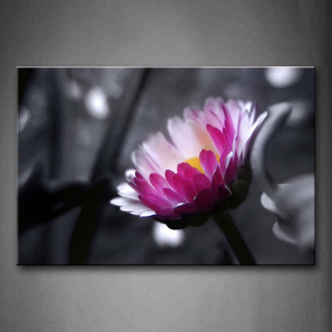 Pink Flower In Gray Background Wall Art Painting The Picture Print On Canvas Flower Pictures For Home Decor Decoration Gift 