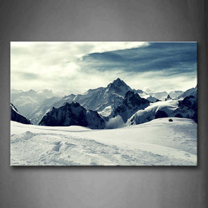 Snowfield On Peak Near Snow Mountain White Fog Wall Art Painting Pictures Print On Canvas Landscape The Picture For Home Modern Decoration 