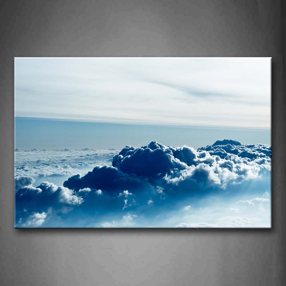 Thick Blue Clouds Near Blue Sea Wall Art Painting Pictures Print On Canvas Landscape The Picture For Home Modern Decoration 