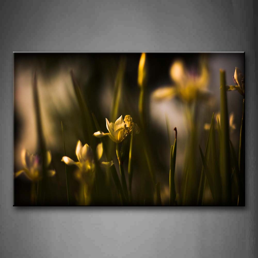 Yellow Flowers In Green Leafs Fuzzy Wall Art Painting Pictures Print On Canvas Flower The Picture For Home Modern Decoration 