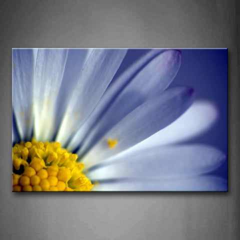 A Half Of White Flower With Yellow Anther Portrait  Wall Art Painting The Picture Print On Canvas Flower Pictures For Home Decor Decoration Gift 