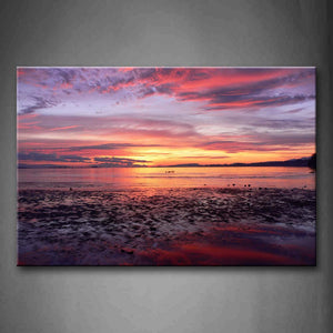 Colorful Sunset Glow Quiet Water  Wall Art Painting The Picture Print On Canvas Seascape Pictures For Home Decor Decoration Gift 