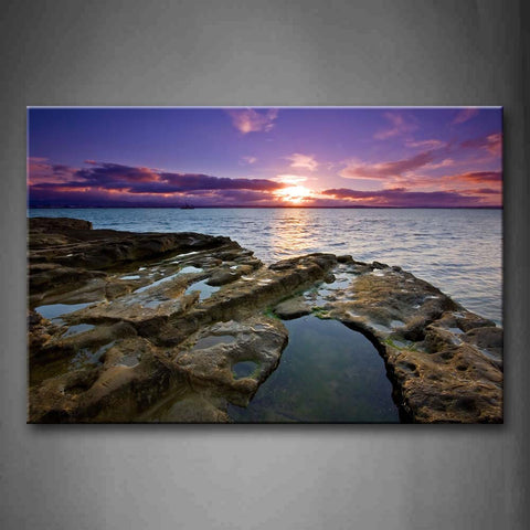 Colorful Sunset Glow Clear Water Under Sun Wall Art Painting The Picture Print On Canvas Seascape Pictures For Home Decor Decoration Gift 