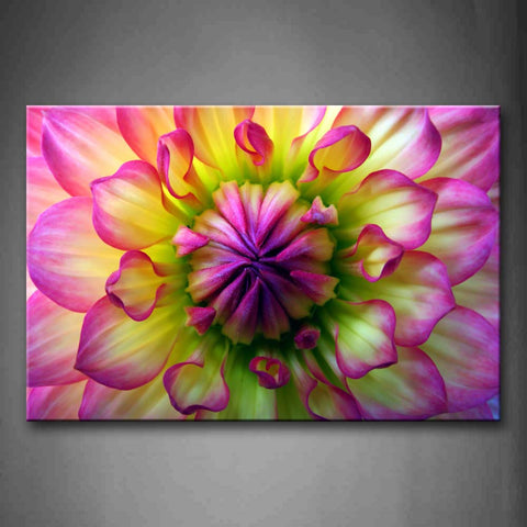 Beautiful Huge Flowesr In Pink And Yellow Wall Art Painting Pictures Print On Canvas Flower The Picture For Home Modern Decoration 