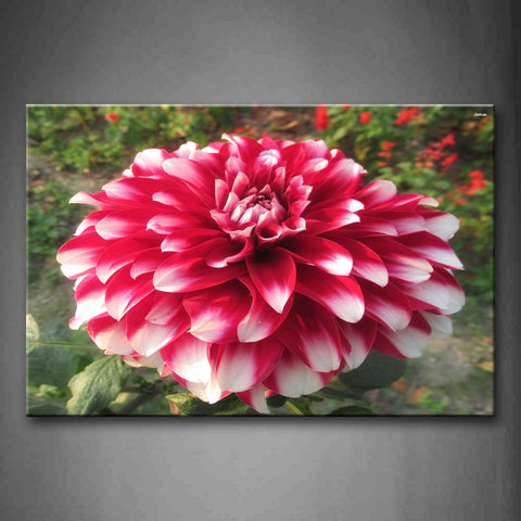 Huge Red Flower In Bright In The Lawn Wall Art Painting The Picture Print On Canvas Flower Pictures For Home Decor Decoration Gift 