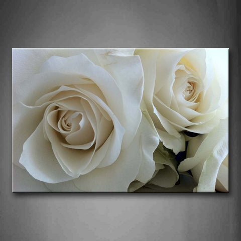Huge Roses In Pure White Wall Art Painting Pictures Print On Canvas Flower The Picture For Home Modern Decoration 