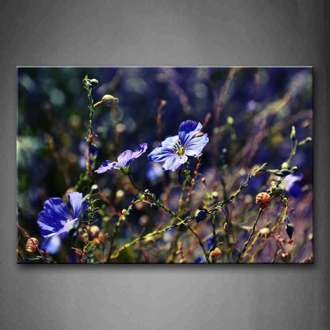 Flowers In Dark Purple With Beautiful Leaves Wall Art Painting The Picture Print On Canvas Flower Pictures For Home Decor Decoration Gift 
