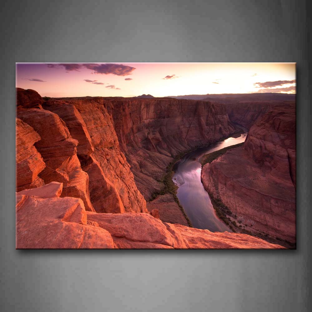 Low Canyon With Narrow And Clean Stream Wall Art Painting Pictures Print On Canvas Landscape The Picture For Home Modern Decoration 