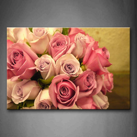 Bunch Of Beautiful Roses With Some Fresh Leaves Wall Art Painting Pictures Print On Canvas Flower The Picture For Home Modern Decoration 