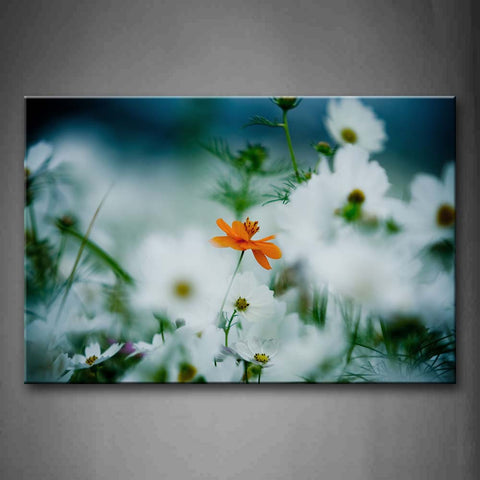 Slice With Flowers In White And Orange Wall Art Painting Pictures Print On Canvas Flower The Picture For Home Modern Decoration 