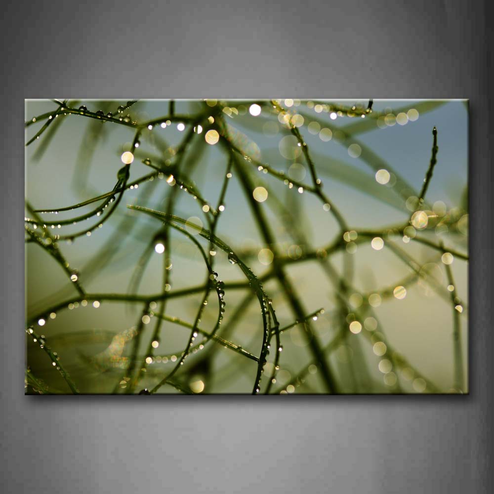 Tree Trunks With Little Waterdrops Wall Art Painting Pictures Print On Canvas Botanical The Picture For Home Modern Decoration 