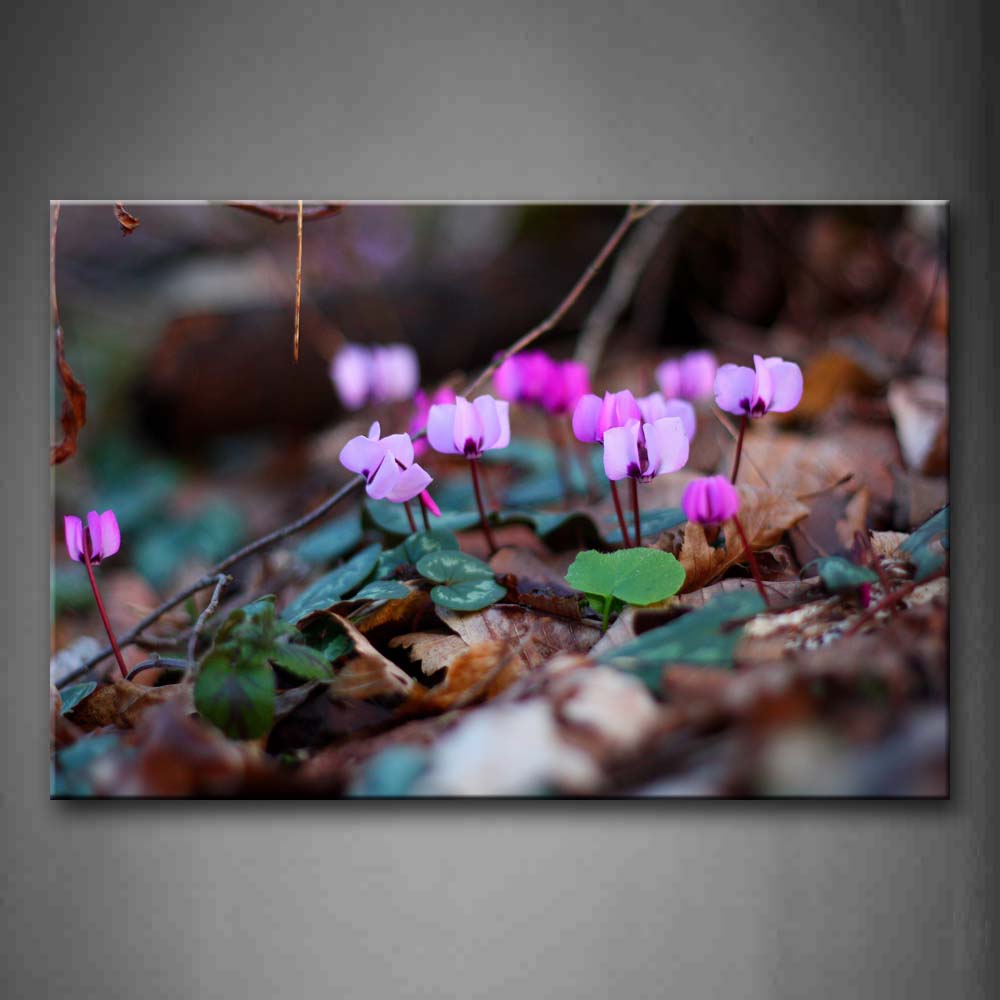 Little Leaves And Flowers In Purple Wall Art Painting Pictures Print On Canvas Flower The Picture For Home Modern Decoration 