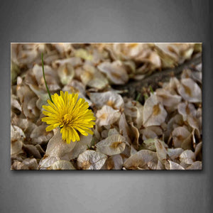 Little Flower In Bright Yellow On The Ground Wall Art Painting The Picture Print On Canvas Flower Pictures For Home Decor Decoration Gift 