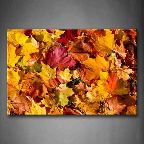 Maple Leaves On The Ground Piled Up Wall Art Painting Pictures Print On Canvas Botanical The Picture For Home Modern Decoration 