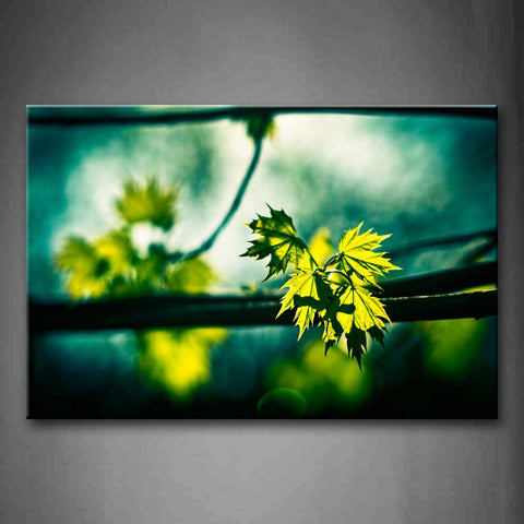 Bright Sunbeam And Leaves In Light Green Wall Art Painting Pictures Print On Canvas Flower The Picture For Home Modern Decoration 