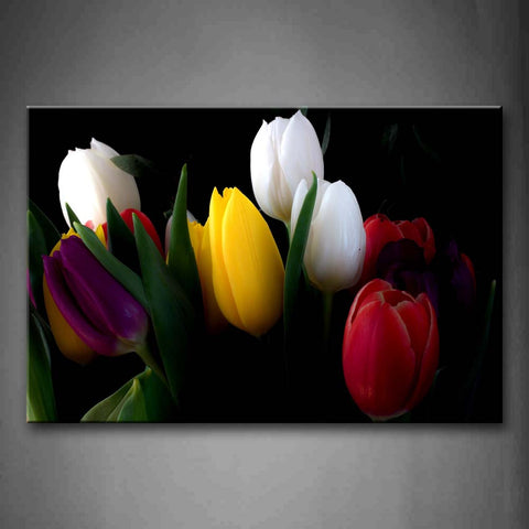 Bunch Of Vaious Flowers In Different Color Wall Art Painting Pictures Print On Canvas Flower The Picture For Home Modern Decoration 
