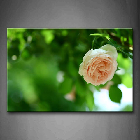 Pink Rose In The Trees With Light Green Leaves Wall Art Painting Pictures Print On Canvas Flower The Picture For Home Modern Decoration 