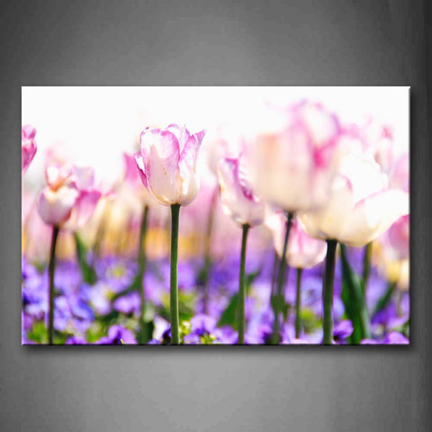 Slice Of Pink And Purple Flowers Wall Art Painting The Picture Print On Canvas Flower Pictures For Home Decor Decoration Gift 
