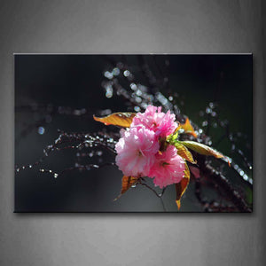 Little Bunch Of Flowers In Pink With Waterdrops Wall Art Painting Pictures Print On Canvas Flower The Picture For Home Modern Decoration 