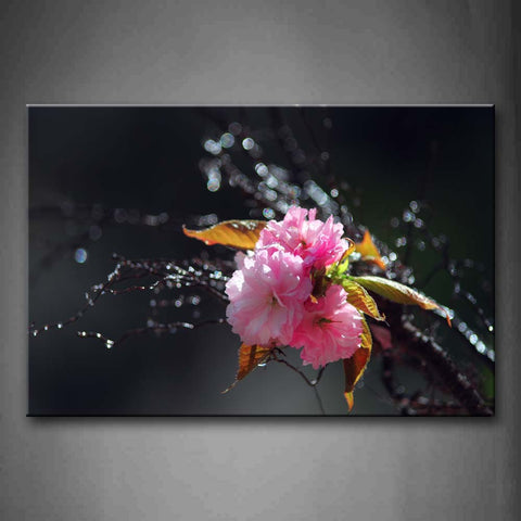Little Bunch Of Flowers In Pink With Waterdrops Wall Art Painting Pictures Print On Canvas Flower The Picture For Home Modern Decoration 