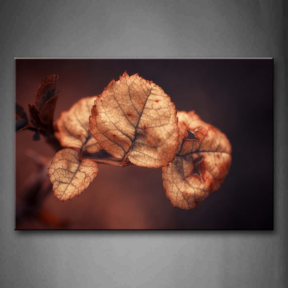 Leaves Without Waterdrops In Brown Wall Art Painting Pictures Print On Canvas Landscape The Picture For Home Modern Decoration 