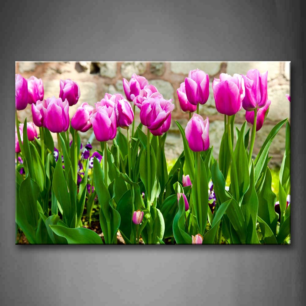 Flowers With Bright Pink And Fresh Leaves Wall Art Painting Pictures Print On Canvas Flower The Picture For Home Modern Decoration 