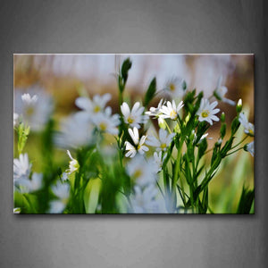 Little Flowers In White Witg Yellow Hearts Wall Art Painting The Picture Print On Canvas Flower Pictures For Home Decor Decoration Gift 