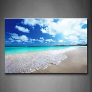 Clear Beach Small Waves And Sunny Sky Wall Art Painting The Picture Print On Canvas Seascape Pictures For Home Decor Decoration Gift 