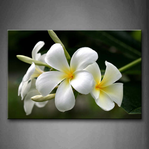Plant With White Flowers In Yellow Hearts Wall Art Painting The Picture Print On Canvas Flower Pictures For Home Decor Decoration Gift 