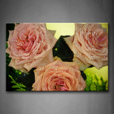 Pink Roses With Beautiful Decoration Wall Art Painting The Picture Print On Canvas Flower Pictures For Home Decor Decoration Gift 