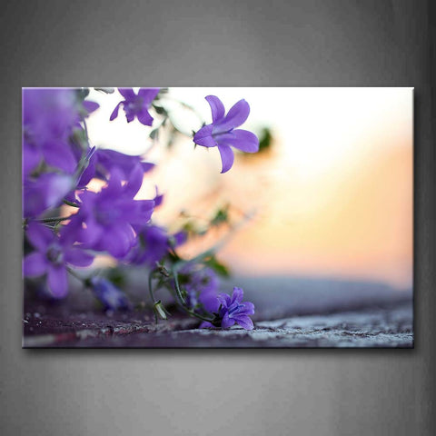 Flowers In Bright Purple On Ground Wall Art Painting Pictures Print On Canvas Flower The Picture For Home Modern Decoration 