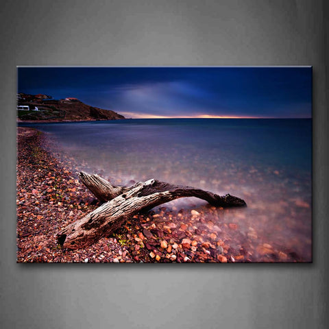 Bare Trunk On The Beach With Clear Water Wall Art Painting The Picture Print On Canvas Landscape Pictures For Home Decor Decoration Gift 