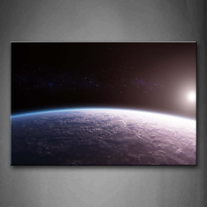 Starry Sky Bright Sun And Surface Of Space Wall Art Painting Pictures Print On Canvas Space The Picture For Home Modern Decoration 