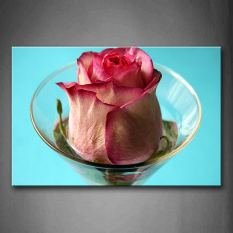 Beautiful Rose In Pink In The Cup Wall Art Painting The Picture Print On Canvas Flower Pictures For Home Decor Decoration Gift 